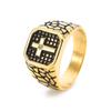 Anillo de cruz de diamantes de acero inoxidable para hombre personalizado transfronterizo, anillo vintage de estilo punk con grietas irregulares, venta al por mayor