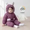 Mono de Invierno con Plumón para Bebé, Mono con Capucha de Plumón de Pato Blanco para Recién Nacido, Ropa para Gatear, Vestido de Primer Cumpleaños para Bebé Niña
