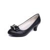 2020 Primavera y Otoño Nuevos Tacón Grueso Tacón Medio Piel Charol Punta Redonda Zapatos Profesionales de Una Capa para Mujer Zapatos de Vestir de Una Capa para Mujer