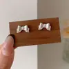 Pendientes Sencillos y Elegantes de Exquisito Lazo Liso de Plata para Mujer, Pendientes Pequeños y Dulces con Borla Colgante para Colección de Perforaciones