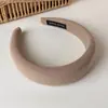 Diadema Ancho de Rejilla Retro Estilo Coreano Corona Alta Diadema Cepillada Versátil de Temperamento Esquema de Color Maillard Adorno para Adelgazar la Cara