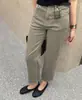 Pantalones Latte de Leche de Frijol~Jeans de pierna recta de tela vaquera de alta elasticidad, teñidos en prenda y lavados con enzimas para mujer, colección de otoño H083104