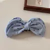 Pinza para el Cabello de Cuadros Estilo Coreano con Lazo para Mujer, Pinza de Tiburón para Cola de Caballo Alta, Pinza Banana para Recogido a Medio Hacer, Accesorio para el Cabello