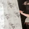 Cortinas de Gaze de Bambu Estilo Chinês Cortinas de Tela para Janela Levemente Impermeáveis para Sala de Chá Estilo Chinês Estudo Escritório Sala de Estar Estética Estilo Song