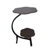 Mesa lateral simple de doble capa para sofá de sala de estar, balcón de casa, mesa de té pequeña, mesita de noche de dormitorio, mesa de té de doble capa con forma de pétalo