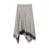 Comércio Exterior Transfronteiriço Moda Feminina 2026 Nova Moda Retrô Elegante Edição Limitada Saia Xadrez com Renda 9775953