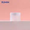 Xumin Botella Dosificadora de Crema Cosmética en Stock 50g Redonda Recta Botella de Crema para el Cuidado de la Piel Botella de Crema Hidratante Doble Capa Mate