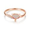 Nuevo conjunto de zorro estilo coreano pendientes de anillo colgante collar con circonita de corindón rojo incrustada chapado en oro rosa de 18 quilates