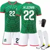 26 México Casa Nº. 14 Camisa 11 Jimenez 9 Raul Camisa de Futebol Camisa Infantil Adulto