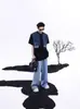 Verano Nicho Denim Empalmado Falso Dos Piezas Chaleco Hombrera Camiseta de Manga Corta Diseño Callejero para Hombre Camiseta Guapa de Media Manga