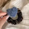 Diadema de Encaje con Estampado de Leopardo y Corazón para Mujer, Cuerda para el Cabello de Fieltro de Lana de Alta Gama, Banda Elástica de Alta Elasticidad, Accesorio para el Cabello para Mujer
