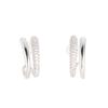 Pendientes de doble aro geométricos con incrustaciones de diamantes, joyería de estilo simple y moderno, con personalidad, temperamento para mujer, pendientes huecos de alta gama