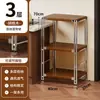 Estante para microondas de cocina, estante de almacenamiento de varias capas de pie estilo japonés, mesa multifuncional para cortar y preparación para el hogar