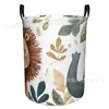 Nova cesta de roupa suja redonda da TEMU com estampas de desenhos animados, disponível em vários estilos, cesta de armazenamento dobrável para uso doméstico, cesta de armazenamento de roupas de tamanho grande