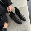 Botas Curtas Quadradas Estilo Coreano 2026 Novo Retro Botas Elásticas Emagrecedoras para Mulheres Zíper nas Costas Para o Trabalho Emagrecedoras Salto Bloco Moda