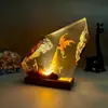 Lámpara Popular Transfronteriza de Resina Lámpara Resina Epoxi Hecha a Mano Lámpara de Resina Dragón que Escupe Fuego Regalo de Halloween