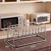 Soporte para Esponja de Cocina de Acero Inoxidable Sin Instalación Soporte para Mopa Escurridor de Platos Fregadero Cesta Escurridora Multifuncional Estante de Almacenamiento Venta al por Mayor