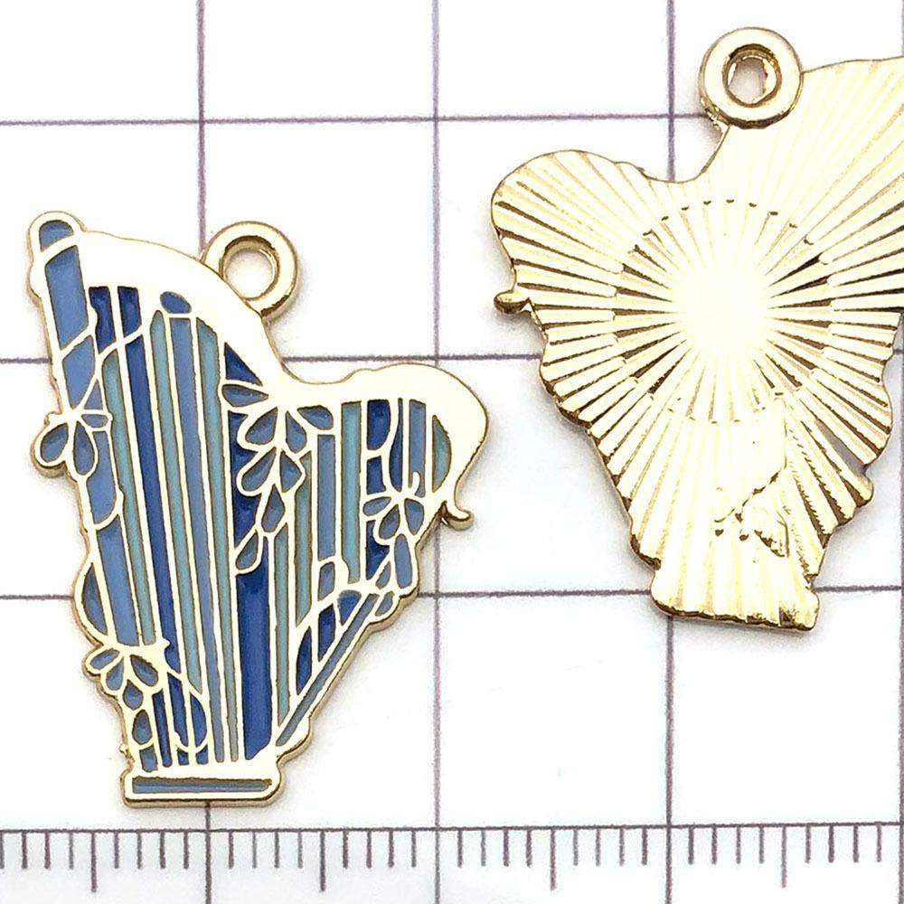 21164-XP-蓝色锌合金乐器古筝26x20mm-1.8g
