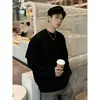 Camiseta de manga larga estilo americano transfronteriza para hombre, camiseta básica de algodón puro, corte holgado, talla grande, jersey de cuello redondo para primavera y otoño