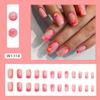 Doce pegajoso macio cor quente comprimento médio rosa amarelo florido manicure estilo garota doce europeia e americana ins unha postiça usar unha