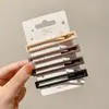 Pin de Flequillo Lateral de Gama Alta Estilo Coreano con un Corazón Femenino, Pinza de Pato de Color Contrastante, Pasador Dopamina Lindo, Pinza para el Cabello Exquisita