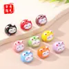 Gato de la Suerte de Cerámica de Colores con Cuentas DIY Hecho a Mano Lindo Accesorios de Gato de Cerámica Agujero Vertical Pulsera Cuentas Sueltas Materiales Colgante