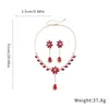 Conjunto de Brincos e Colar com Pingente de Flor de Zircônia e Gota d'Água, Corrente de Clavícula Versátil de Luxo Leve Transfronteiriça, Joias de Nicho de Alta Qualidade
