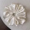 Tiktok Pássaro Azul Peixe Voador Estilo Laço de Cabelo Grande Feito à Mão DIY Cor Sólida Branco Puro Laqueado Scrunchie Tie-Dye Scrunchie