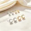 Pendientes de botón minimalistas de plata de ley 925 con letra C y diamante, modernos y exquisitos, con un diseño fresco y discreto, pendientes elegantes para mujer