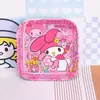 Nuevo Plato Pequeño de Melamina de Dibujos Animados Plato para Bocadillos y Pasteles de Cerámica Imitación Sanrio Lindo Gato Kt Bocadillo Fruta