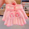 Guantes para Niños para Otoño e Invierno, Cortavientos y Cálidos, Niños y Niñas Kuromi Originales Estudiantes de Primaria Guantes de Invierno para Bebé de Cinco Dedos