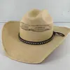Amazon Transfronterizo Recorte Sombrero de Paja Vaquero Occidental Sombrero Vaquero Duro Jazz Superior Sombrero para el Sol Aprobación Directa de Fábrica