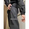 Calças de inverno masculinas impermeáveis à prova de vento soltas retas macacão Preto High Street cintura elástica calças de combate americanas
