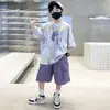 Ropa para Niños Traje de Verano para Niños 2025 Nuevo Verano Delgado Verano Deportivo Niños Niños Grandes Manga Corta Fresco y Moderno