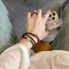 Pulsera Natural Qinan Aquilaya y Pulsera Hotan Cuentas de Jade Qingshui Fugui Show Cuentas de Buda Blanco y Cuentas de Rosario Apiladas en Círculos para Mujeres
