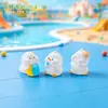 Paisagem em miniatura, figura de pato de praia de verão criativa e fofa, acessório decorativo sonhador, ornamento de mesa ou de carro
