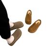 Mules peludos de suela gruesa con diseño de punta cerrada para mujer, adecuados para usar en exteriores, Nuevo estilo Otoño e Invierno 2026, Zapatos de mujer estilo Birkenstock con forro de felpa, Pantuflas cálidas de algodón