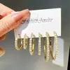 Estilo Minimalista Coreano Ins Design de Nicho Brilho Leve Moda Brincos Novos Tendência Celebridade da Internet Brincos Argola em Formato de C Cravejados com Diamantes