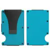 Estuche para tarjetas Amazon estuche para tarjetas de aleación de aluminio metálico cepillado antirrobo billetera antimagnética RFID estuche para tarjetas de crédito estuche automático para tarjetas de presentación