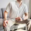 Camisa de algodón ligera y transpirable para hombre de verano, camisa de manga corta fina tipo lino para hombre de verano, estilo casual de negocios