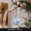 Pingente de Bola Azul e Branca 6cm Jarro Pequeno de Cerâmica General Decoração de Árvore de Natal Pingente Decorativo de Cerâmica Vaso Pequenos Objetos