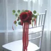 311 Flor de Flores para Encosto de Cadeira de Eucalipto Rosa Branca, Flor para Maçaneta de Carro de Casamento, Flor para Retrovisor de Carro, Adereços de Decoração de Casamento Estilo Pastoral Romântico, Imitação