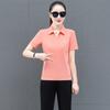 Traje deportivo de mujer con cuello polo, traje deportivo de verano 2022 nuevo talla grande estilo western pantalón ajustado traje casual de dos piezas