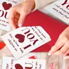 Set de sobre y tarjeta de felicitación simple de amor rojo para parejas, tarjeta de felicitación romántica con tema "TE AMO"