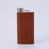 Frasco de Couro Novo Portátil Transfronteiriço Viagem ao Ar Livre Portátil Simples Mini Frasco de Aço Inoxidável Atacado