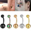 Anillo Umbilical de Acero Inoxidable y Acero de Titanio Sexy Hebilla de Ombligo Pendientes Pendientes Joyería Básica Perforada Venta al por Mayor