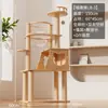 Marco de escalada para gatos tipo cápsula espacial, casa para gatos, árbol para gatos, soporte integrado para gatos, plataforma de salto para gatos, rascador para gatos, plato giratorio para gatos que ahorra espacio, juguete para mascotas