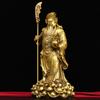 Estatua de Bronce de Guan Gong con Mano Sosteniendo Lingotes y Sosteniendo una Espada, Figura de Bronce Wu Guan Er Yue para Adoración en Casa y Tienda, Decoración y Regalo