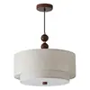 Luminária de teto de quarto vintage estilo francês, novo design de feijão mágico moderno de meados do século, iluminação atmosférica para sala de estudo, luminárias de madeira maciça e tecido estampado, arte em ferro