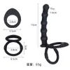 Juguete sexual de tapón anal de silicona para hombres, dispositivo de expansión anal, anillo de extracción de cuentas vestible, anillo de bloqueo de semen, juguetes sexuales para adultos de comercio exterior